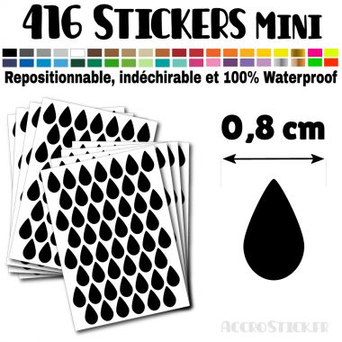 416 Gouttes d'eau 0,8 cm - Stickers mini gommettes
