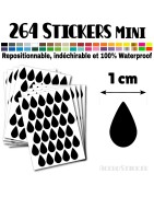 264 Gouttes d'eau 1 cm - Stickers mini gommettes