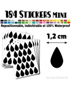 184 Gouttes d'eau 1,2 cm - Stickers mini gommettes