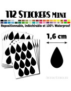 112 Gouttes d'eau 1,6 cm - Stickers mini gommettes