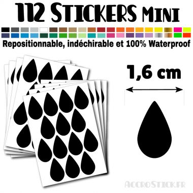 112 Gouttes d'eau 1,6 cm - Stickers mini gommettes