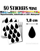 80 Gouttes d'eau 1,8 cm - Stickers mini gommettes
