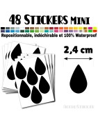 48 Gouttes d'eau 2,4 cm - Stickers mini gommettes