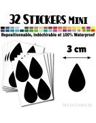 32 Gouttes d'eau 3 cm - Stickers mini gommettes