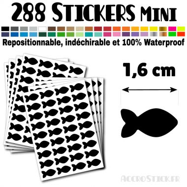 288 Poissons 1,6 cm - Stickers mini gommettes