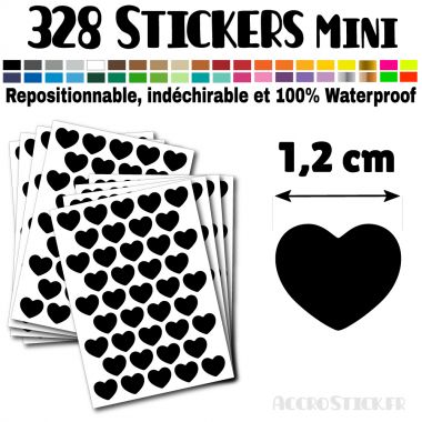 328 Coeurs 1,2 cm - Stickers mini gommettes