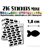216 Poissons 1,8 cm - Stickers mini gommettes
