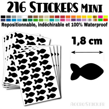 216 Poissons 1,8 cm - Stickers mini gommettes