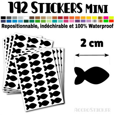 192 Poissons 2 cm - Stickers mini gommettes