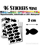96 Poissons 3 cm - Stickers mini gommettes