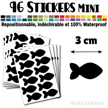 96 Poissons 3 cm - Stickers mini gommettes