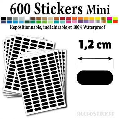 600 Etiquettes 1,2 cm - Stickers mini gommettes