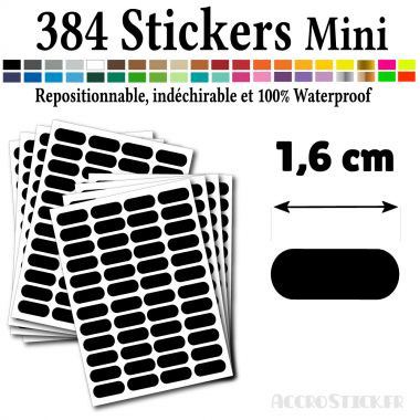 384 Etiquettes 1,6 cm - Stickers mini gommettes