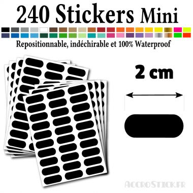 240 Etiquettes 2 cm - Stickers mini gommettes