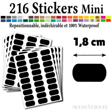 216 Etiquettes 1,8 cm - Stickers mini gommettes